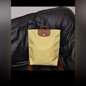 Longchamp Le Pliage Original Medium Canvas Backpack color Pistachio